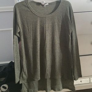 Olive ribbed sweater